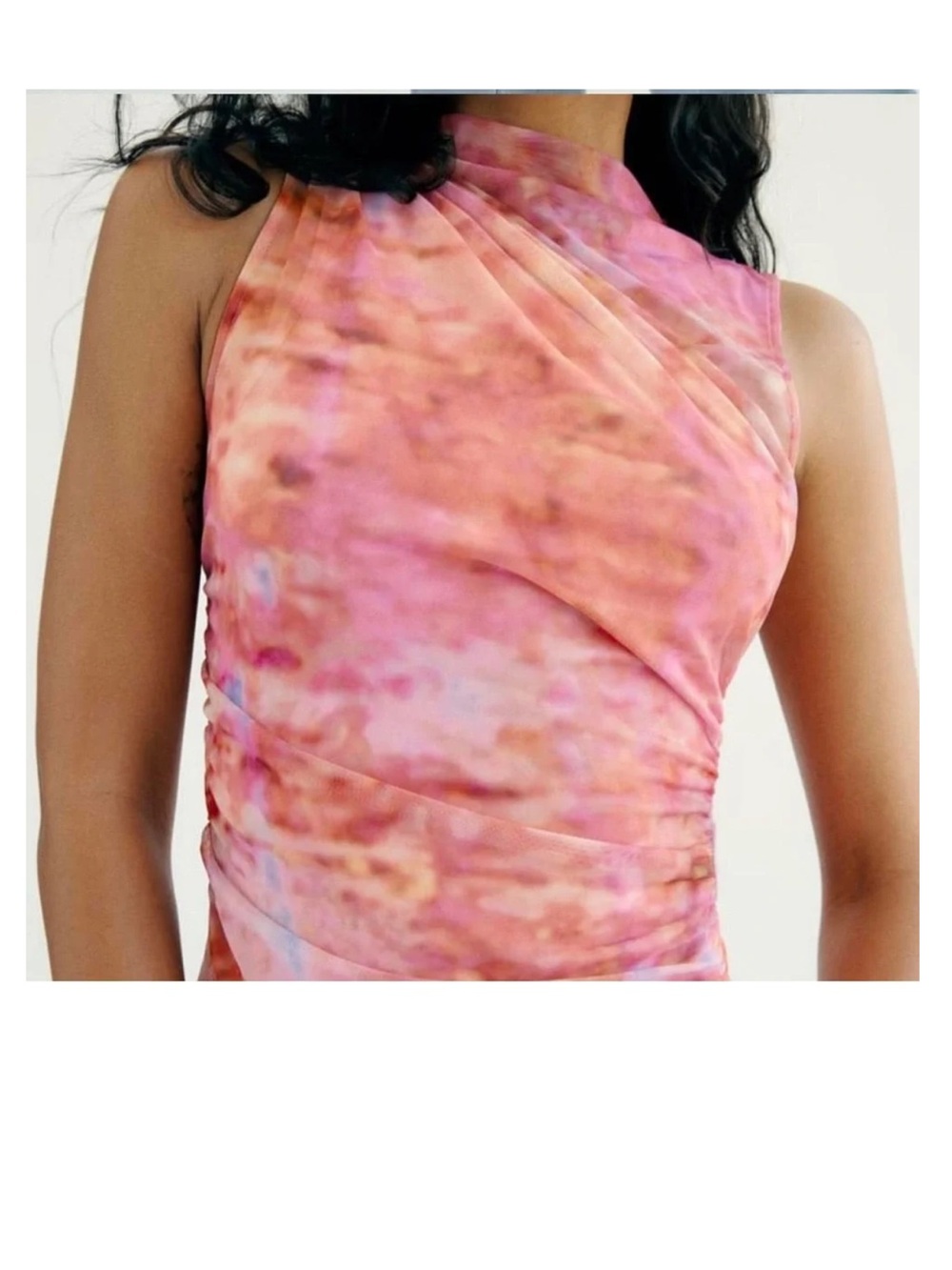 Zara MESH TIE DYE TOP